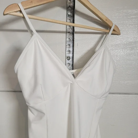Nike dri fit white mini spaghetti straps fitted summer dress sz Xl 16/18 - Picture 3 of 11